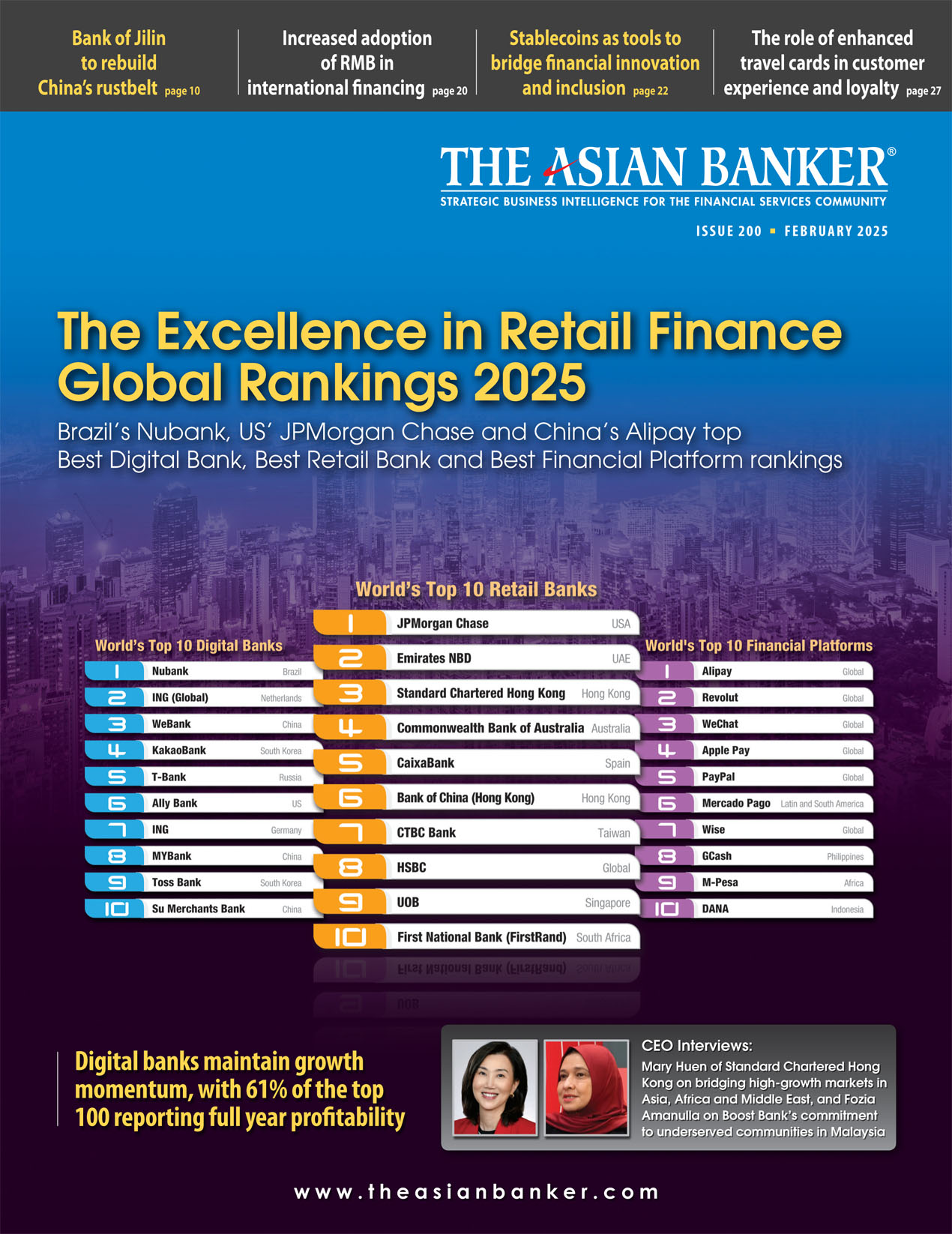 The Excellence in Retail Finance Global Rankings 2025